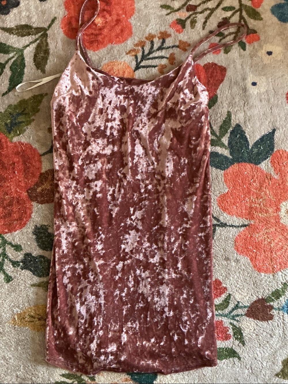 Forever 21 Blush Crushed Velvet Slip Dress